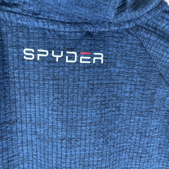 Spyder Active Mens Dark Royal Blue Quarter Zip Long Sleeve Shirt Sz M - Picture 3 of 7